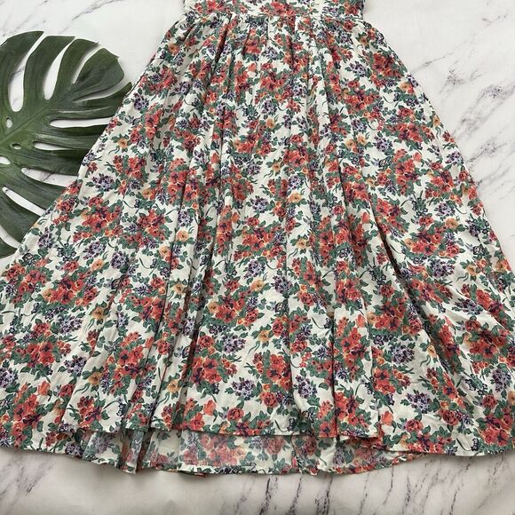 Maggie Lawrence Womens Vintage 90s Floral Dress Size 10 Pink Green Lace Pockets - Picture 5 of 11